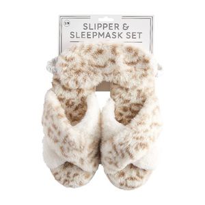 Leopard Sleep Mask and Slipper Set